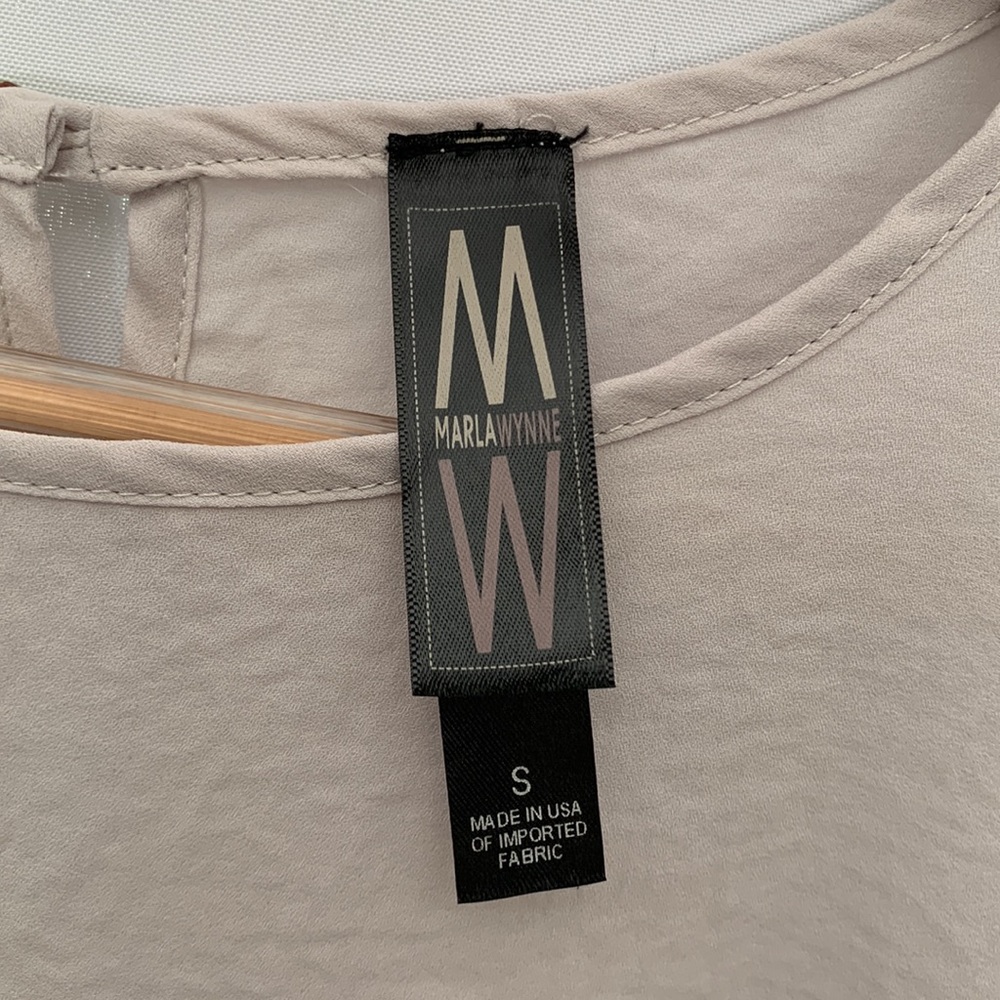 Marla Wynne Lagenlook Asymmetrical Sleeveless Top Light Grey Off White Small - Picture 4 of 11